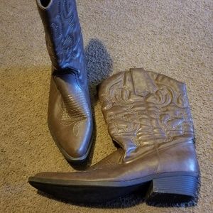 Brown cowboy boots